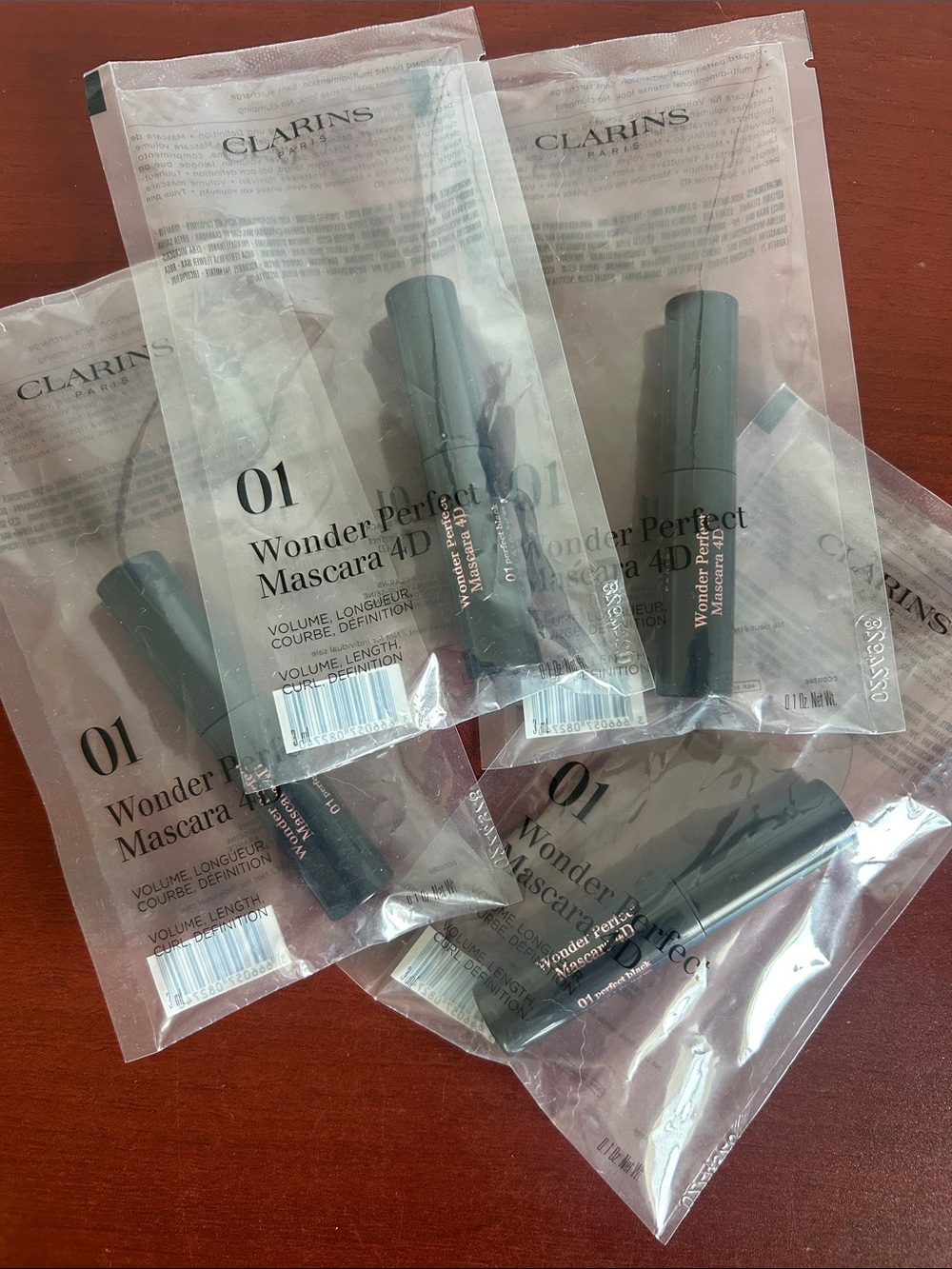 4xClarins Wonder Perfect Mascara 4D 3ml-01 black